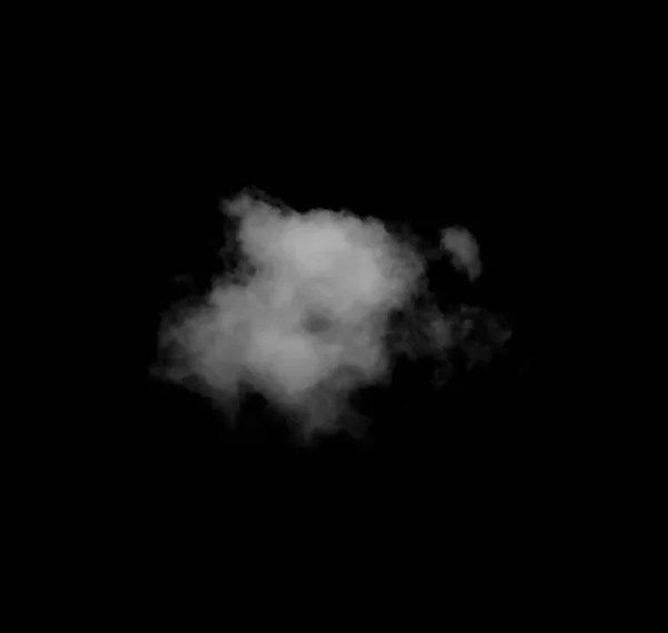 Weiße Wolke isoliert auf schwarzem Hintergrund. — Stockfoto