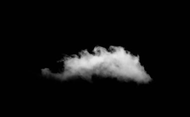 Siyah arkaplanda beyaz bulut izole.