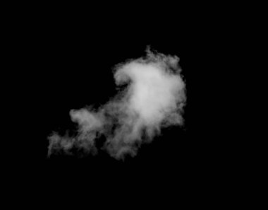 Siyah arkaplanda beyaz bulut izole.