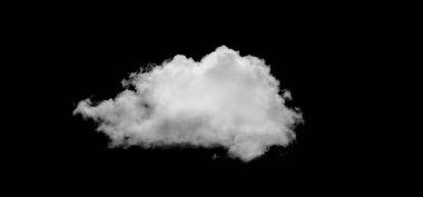 Siyah arkaplanda beyaz bulut izole.