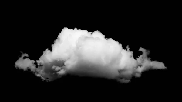 Nube blanca aislada sobre fondo negro. — Foto de Stock