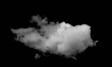 Siyah arkaplanda beyaz bulut izole.