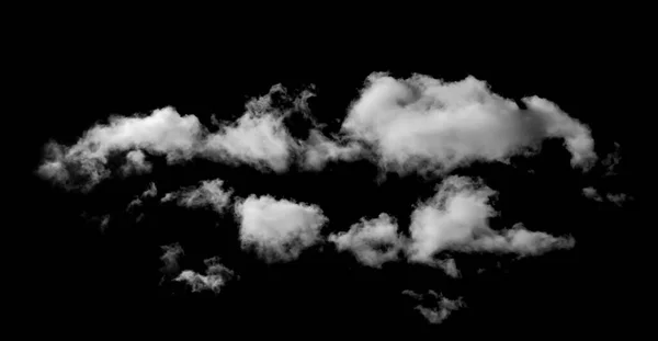 Nube blanca aislada sobre fondo negro. — Foto de Stock