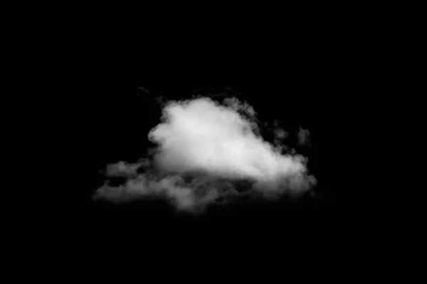 Біла хмара ізольована на чорному фоні — стокове фото