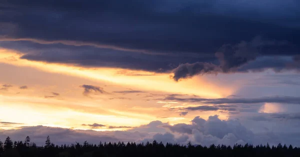 View Cloudscape Colorful Sunset Sunrise Taken West Coast British Columbia — Stock Photo, Image