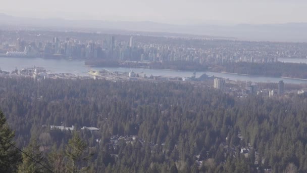 Aerial View Modern City West Coast Pacific Ocean Sunny Day — Stock videók