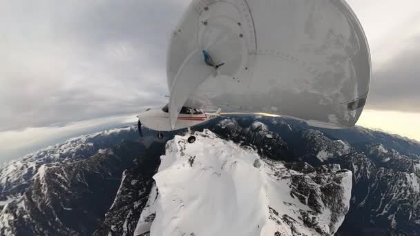 Vancouver Columbia Británica Canadá Febrero 2022 Pequeño Avión Monomotor Volando — Vídeo de stock