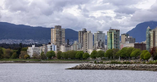 Mieszkalnych Domów Pobliżu Stanley Park English Bay Beach Centrum Vancouver — Zdjęcie stockowe