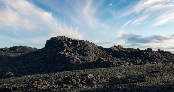 Desierto Montaña Naturaleza Paisaje Colorido Sunset Sky Art Render Nevada — Foto de Stock