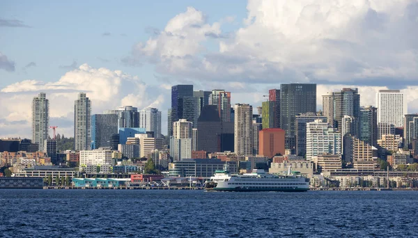 Downtown Seattle Waszyngton Stany Zjednoczone Ameryki Panoramiczny Widok Nowoczesne Miasto — Zdjęcie stockowe