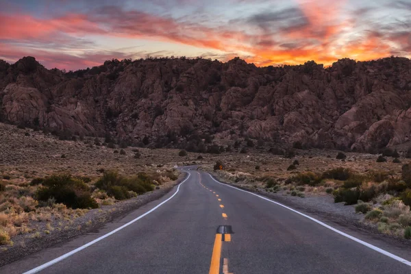 Estrada Panorâmica Paisagem Montanhosa Sunset Sky Art Render State Route — Fotografia de Stock