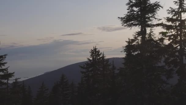 Színes Naplemente Hegytetőn Tavaszi Szezon Grouse Hegyen Készült Észak Vancouverben — Stock videók