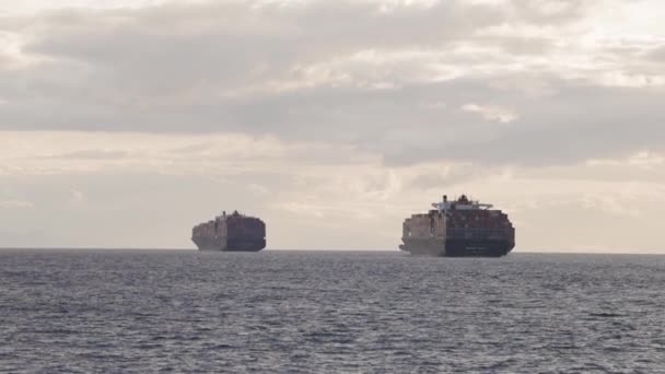 Vancouver British Columbia Kanada Mai 2022 Ein Großes Containerschiff Parkt — Stockvideo