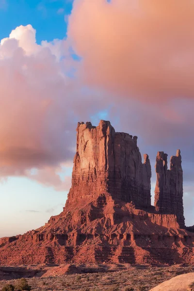 Desert Rocky Mountain American Landscape Morning Sunny Sunrise Sky Art — Stockfoto