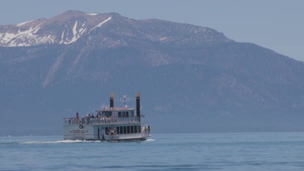 Lake Tahoe Kalifornia Amerikai Egyesült Államok Június 2022 Sternwheeler Turisták — Stock videók