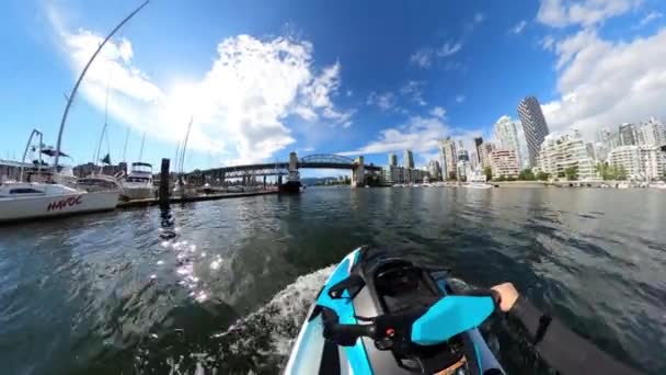 Downtown Vancouver British Columbia Canada June 2022 Adventurous People Sea — Vídeo de stock