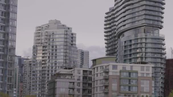 Vancouver British Columbia Canada Buildings Urban Cityscape Moden Architecture — Stock video