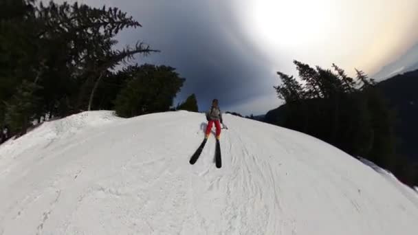 North Vancouver British Columbia Canada April 2022 Man Skiier Riding — Stock videók