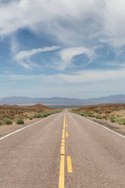 Scenic Road in the desert of American Nature Landscape. Nevada, United States of America.