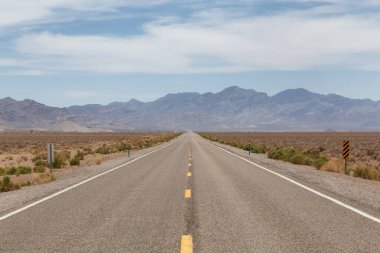 Scenic Road in the desert of American Nature Landscape. Nevada, United States of America.