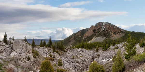 Mountain American Landscape Yellowstone National Park Wyoming United States Cloudy — ストック写真