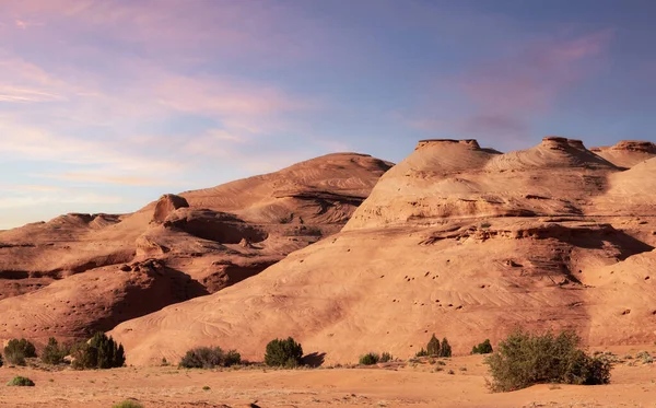 Desert Rocky Mountain American Landscape. Sunset Sky Art Render. Oljato-Monument Valley, Utah, United States. Nature Background