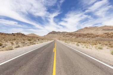 Scenic Road in the desert of American Nature Landscape. Cathedral Gorge State Park, Panaca, Nevada, United States of America.
