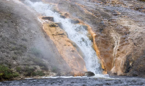 River Hot Spring Geyser Colorful Water American Landscape Yellowstone National — Zdjęcie stockowe