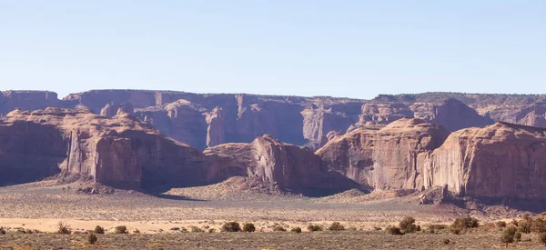 Desert Rocky Mountain American Landscape Morning Sunny Sunrise Sky Oljato — Photo