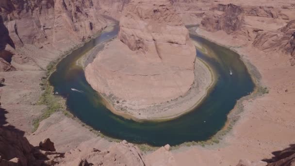Horseshoe Bend Page Arizona Verenigde Staten Zonnige Zomerochtend Beroemd Iconisch — Stockvideo