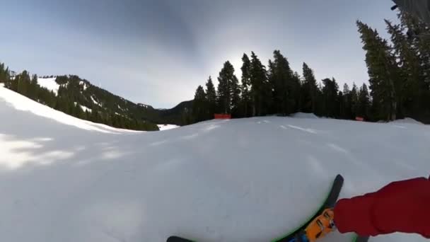 North Vancouver British Columbia Canada April 2022 Man Skiier Riding — Vídeo de Stock