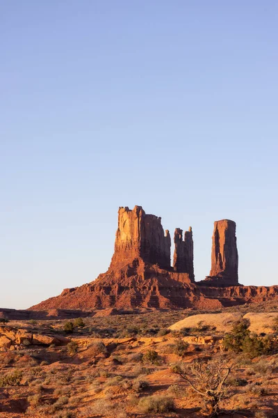 Desert Rocky Mountain American Landscape Ранкове Сонячне Небо Долина Ольято — стокове фото