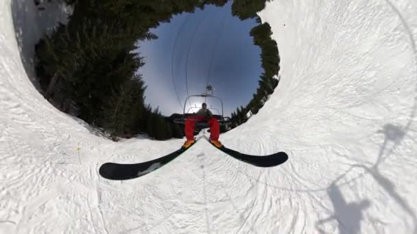 North Vancouver British Columbia Canada April 2022 Man Skiier Going — Stockvideo