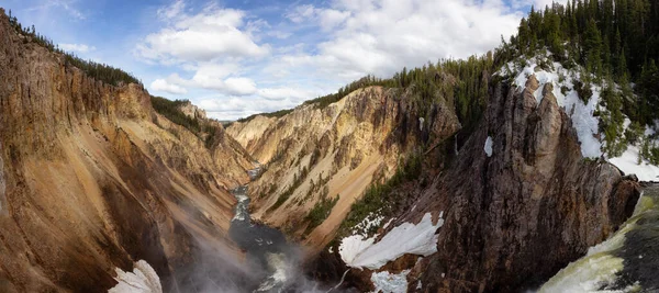 Rocky Canyon River Waterfall American Landscape Grand Canyon Yellowstone Yellowstone — 图库照片