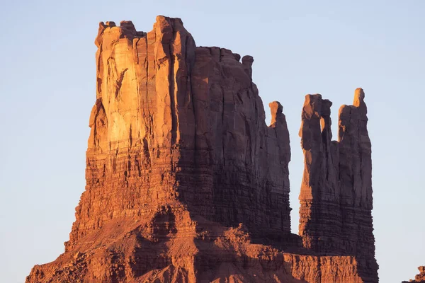 Desert Rocky Mountain American Landscape Morning Sunny Sunrise Sky Oljato — Stok fotoğraf