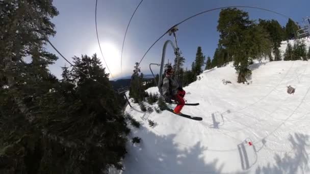 North Vancouver British Columbia Canada April 2022 Man Skiier Going — Αρχείο Βίντεο