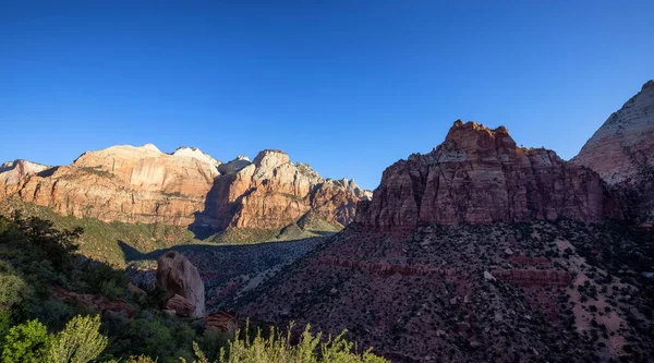 American Mountain Landscape Sunny Morning Sky Zion National Park Utah — Zdjęcie stockowe