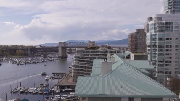 False Creek Vancouver British Columbia Canada April 2022 Modern Cityscape — Video Stock