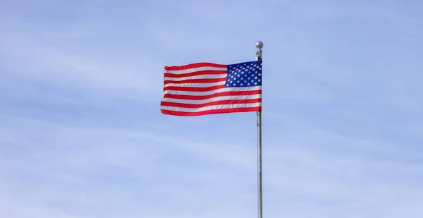 American Flag Cloudy Background United States America — Stok fotoğraf