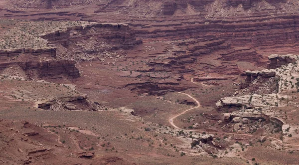 Dirt Route Desert Canyon Scenic American Landscape Red Rock Mountains — Fotografia de Stock