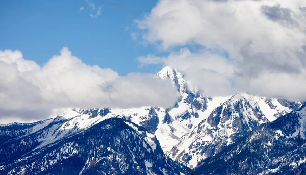 Snow Covered Mountains American Landscape Spring Season Grand Teton National — Stock Photo, Image