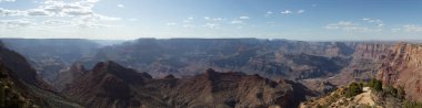 Desert Rocky Mountain American Landscape. Cloudy Sunny Sky. Grand Canyon National Park, Arizona, United States. Nature Background Panorama