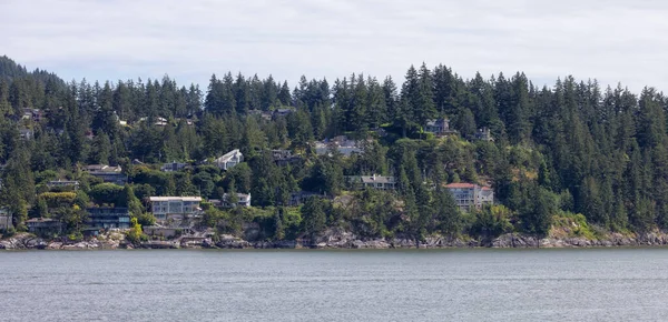 Жилые Дома Берегу Океана Солнышко Саммер Horseshoe Bay West Vancouver — стоковое фото