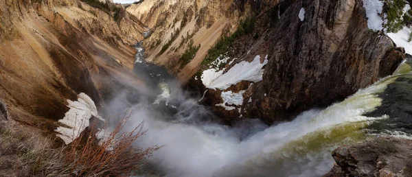 Rocky Canyon River Waterfall American Landscape Grand Canyon Yellowstone Yellowstone — Zdjęcie stockowe