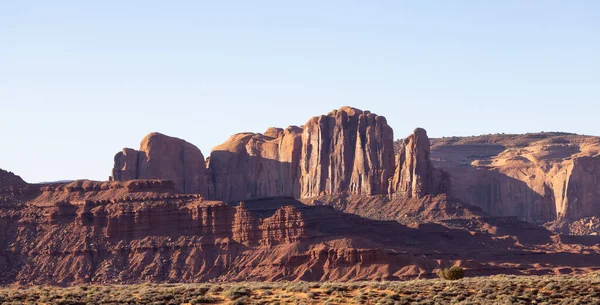 Desert Rocky Mountain American Landscape Morning Sunny Sunrise Sky Oljato — Photo