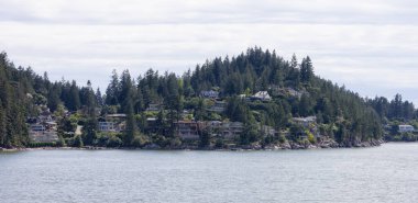 Residential Homes on the Ocean Shore. Sunny Summer. Horseshoe Bay, West Vancouver, British Columbia, Canada.