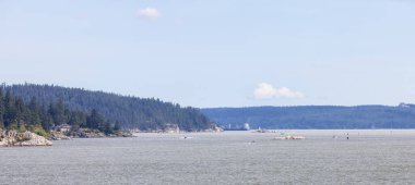 Residential Homes on the Ocean Shore. Sunny Summer. Horseshoe Bay, West Vancouver, British Columbia, Canada.