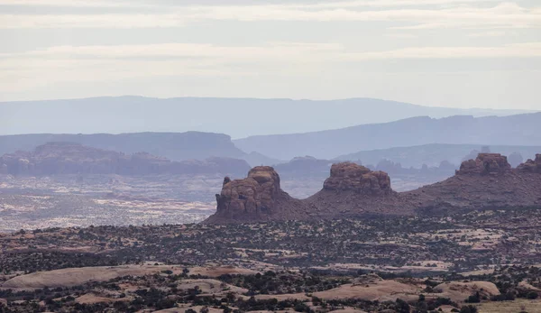 American Landscape Desert Red Rock Mountain Formations Utah United States — Stok fotoğraf