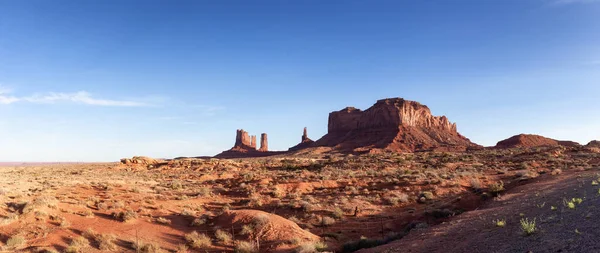 Desert Rocky Mountain American Landscape Sunny Blue Sky Day Oljato — 스톡 사진