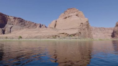 Colorado Nehri, Glen Kanyonu, Arizona, Amerika Birleşik Devletleri. Amerikan Dağları Doğa Manzarası Arkaplanı. Güneşli Gündoğumu. Yavaş Hareket